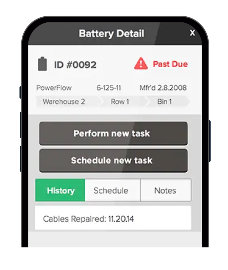 battery steward mobile app closeup