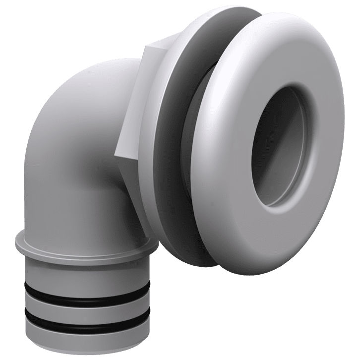 Elbow Thru-Hull Fitting, 1-1/8 Elbow Thru-Hull Fitting, 1-1/8