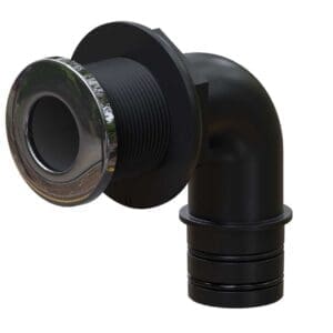 MA-317--01 - 1-1/2" stainless steel 90 degree thru-hull, qwik-lok connection